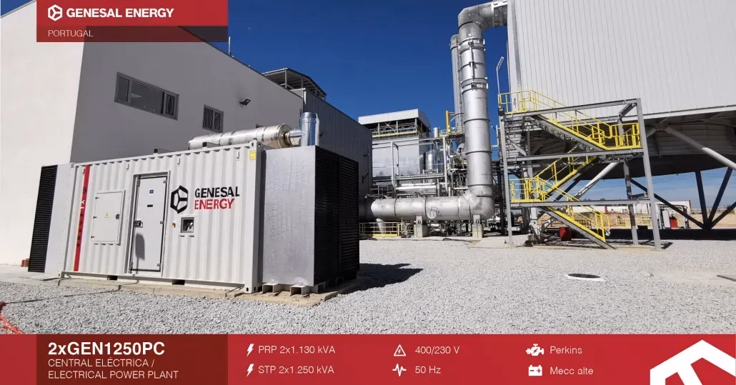grupo electrógeno para central eléctrica de biomasa en Portugal